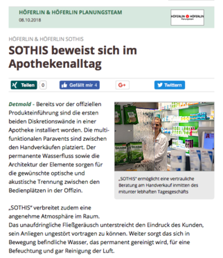 Bericht über SOTHIS auf apotheke adhoc